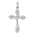 14k White Gold 1/5 carat Diamond Cross Pendant, 0.182 ct, 33 x 18 mm