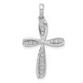14k White Gold 1/15 carat Diamond Cross Pendant, 0.08 ct, 31 x 17 mm