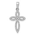14k White Gold 1/5 carat Diamond Cross Pendant, 0.204 ct, 27 x 14.5 mm