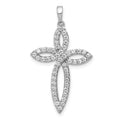 14k White Gold 1/2 carat Lab Grown Diamond VS/SI+ G+ Complete Cross Pendant, 0.5 ct, 32 x 18.75 mm