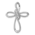 14k White Gold 1/3 carat Diamond Cross Omega Slide, 0.314 ct, 27 x 20 mm