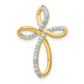 14k 1/6 carat Diamond Cross Omega Slide, 0.154 ct, 24 x 16.4 mm