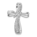 14k White Gold 1/4 carat Diamond Cross Chain Slide, 0.249 ct, 26.5 x 18 mm