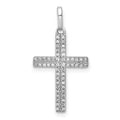 14k White Gold 1/6 carat Diamond Cross Pendant, 0.166 ct, 25 x 13 mm