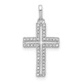 14k White Gold 1/8 carat Diamond Cross Pendant, 0.138 ct, 23 x 11.7 mm
