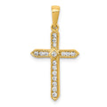 14k 1/4 carat Lab Grown Diamond VS/SI+ G+ Complete Cross Pendant, 0.248 ct, 27.9 x 14 mm