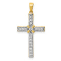 14k 1/3 carat Diamond Cross Pendant, 0.308 ct, 30 x 15 mm