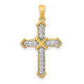14k 1/5 carat Diamond Passion Cross Pendant, 0.177 ct, 27 x 15 mm