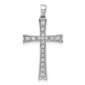 14k White Gold 1/5 carat Lab Grown Diamond VS/SI+ G+ Complete Cross Pendant, 0.192 ct, 29.2 x 15.5 mm