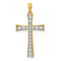 14k  1/5 carat Diamond Cross Pendant, 0.192 ct, 29 x 15 mm