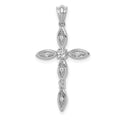 14k White Gold 1/10 carat Diamond Cross Pendant, 0.095 ct, 31 x 15.5 mm