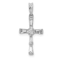 14k White Gold 1/5 carat Diamond Cross Pendant, 0.221 ct, 23 x 10.25 mm