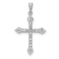 14k White Gold 1/4 carat Diamond Cross Pendant, 0.216 ct, 24.5 x 14.5 mm
