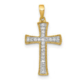 14k  1/10 carat Diamond Cross Pendant, 0.11 ct, 22 x 15.3 mm