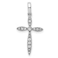 14k White Gold 1/6 carat Diamond Cross Pendant, 0.166 ct, 25.5 x 12.5 mm