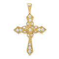 14k 1/3 carat AA Diamond Passion Cross Pendant, 0.346 ct, 33 x 20.5 mm