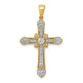 14k 1/3 carat Diamond Filigree Cross Pendant, 0.272 ct, 34 x 20 mm