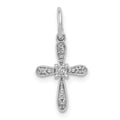 14k White Gold .03 carat Diamond Cross Charm, 0.03 ct, 17.5 x 9.5 mm