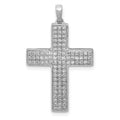 14k White Gold 1/2 carat Diamond Latin Cross Pendant, 0.5 ct, 29 x 17.8 mm
