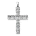 14k White Gold 1 carat Diamond Latin Cross Pendant, 1.002 ct, 36.5 x 23 mm