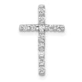 14k White Gold 1/4 carat Lab Grown Diamond VS/SI+ G+ Complete Cross Chain Slide Pendant, 0.25 ct, 18.5 x 11.7 mm
