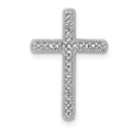14k White Gold 1/10 carat Diamond Cross Chain Slide, 0.108 ct, 20 x 13.5 mm