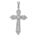 14k White Gold 1/3 carat Diamond Passion Cross Pendant, 0.296 ct, 35.5 x 19 mm