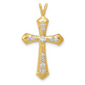 14k 1/3 carat AA Diamond Passion Cross Pendant, 0.327 ct, 28.5 x 16 mm