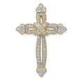 14k 5/8 carat Diamond Budded Cross Chain Slide, 0.577 ct, 36.5 x 25 mm
