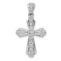 14k White Gold 1/10 carat Diamond Cross Pendant, 0.08 ct, 28.5 x 16 mm