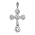 14k White Gold 1/3 carat Diamond Fancy Cross Pendant, 0.324 ct, 35.5 x 19 mm