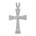 14k White Gold 3/8 carat Diamond Filigree Cross Pendant, 0.41 ct, 41 x 23 mm
