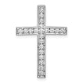 14k White Gold 3/8 carat Diamond Cross Chain Slide, 0.4 ct, 27 x 19 mm