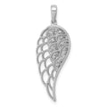 14k White Gold Diamond Open-work Wing Pendant, 0.05 ct, 31.5 mm
