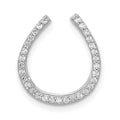 14k White Gold 1/6 carat Diamond Horseshoe Chain Slide, 0.155 ct