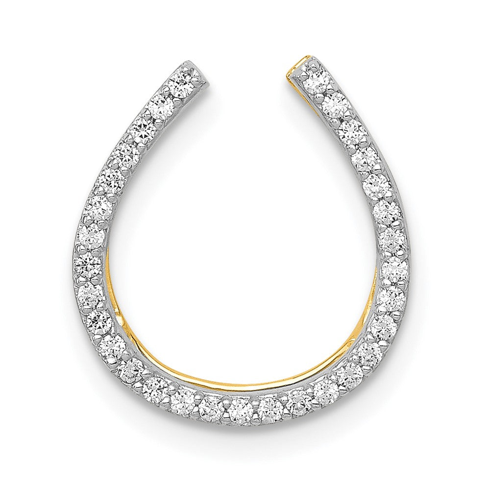 14k 1/6 carat Diamond Horseshoe Chain Slide, 0.155 ct