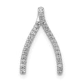 14k White Gold 1/8 carat Diamond Wishbone Chain Slide, 0.12 ct, 16.75 x 10.5 mm