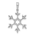 14k White Gold 1/6 carat Diamond Snowflake Pendant, 0.15 ct, 19.3 x 14 mm