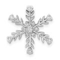 14k White Gold 1/6 carat Diamond Snowflake Chain Slide, 0.152 ct, 17.1 x 14.5 mm