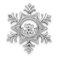 14k White Gold 3/8 carat Lab Grown Diamond VS/SI+ G+ Complete Vibrant Snowflake Chain Slide Pendant, 0.438 ct, 22.3 x 19.75 mm