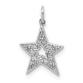 14k White Gold 1/20 carat Diamond Star Charm, 0.05 ct