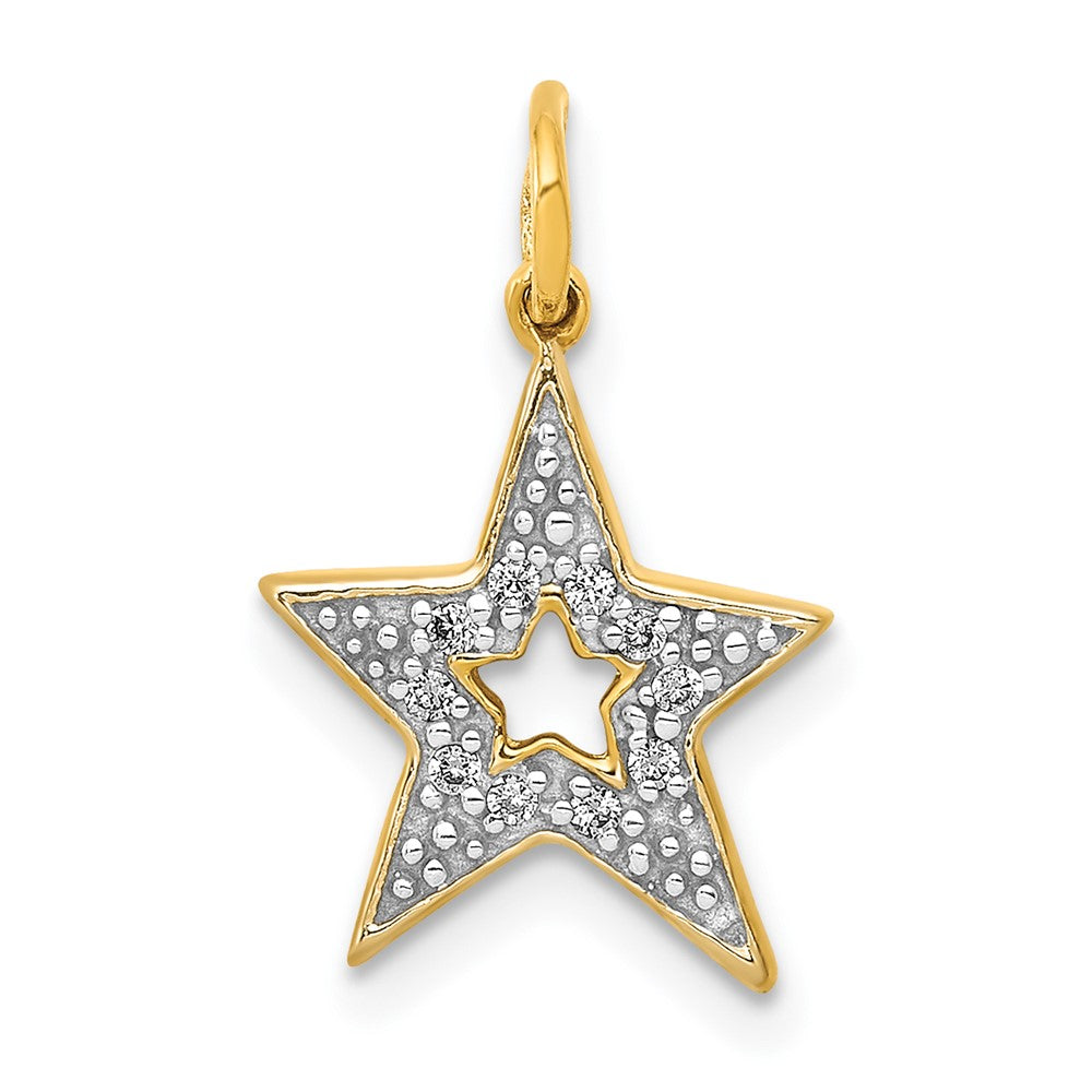 14k 1/20 carat Diamond Star Charm, 0.05 ct