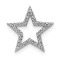 14k White Gold Small Diamond Star Chain Slide Pendant, 0.05 ct