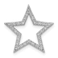 14k White Gold 1/10 carat Diamond Star Chain Slide, 0.09 ct