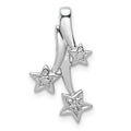 14k White Gold Diamond Shooting Stars Chain Slide, 0.01 ct
