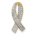 14k 1/3 carat Diamond Awareness Ribbon Chain Slide, 0.3 ct