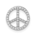 14k White Gold 1/6 carat Diamond Peace Sign Chain Slide, 0.15 ct, 11 x 10.75 mm