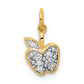 14k Diamond Apple Charm, 0.042 ct