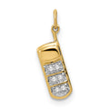 14k Diamond Cell Phone Charm, 0.03 ct, 12 x 7 mm