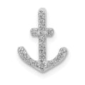 14k White Gold 1/10 carat Diamond Anchor Chain Slide, 0.103 ct, 12.85 mm
